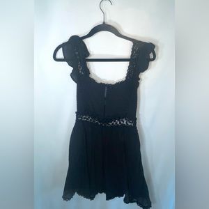 Forever 21, Black Crochet Trim Fit & Flare Dress size Small